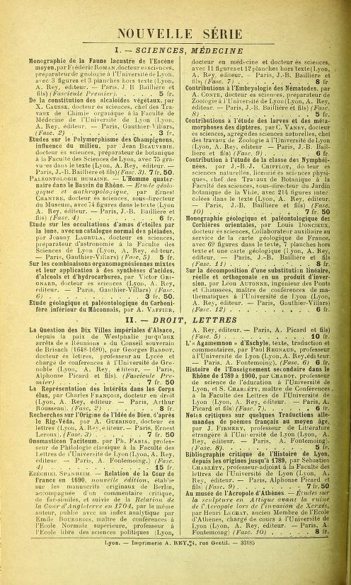 Annales de l'Université de Lyon : Université Claude Bernard : Free  Download, Borrow, and Streaming : Internet Archive